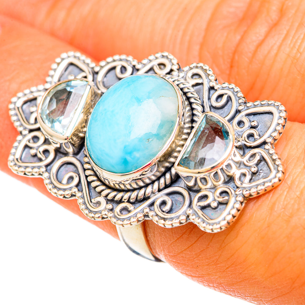 Larimar Rings handcrafted by Anasilvercos - RING104108
