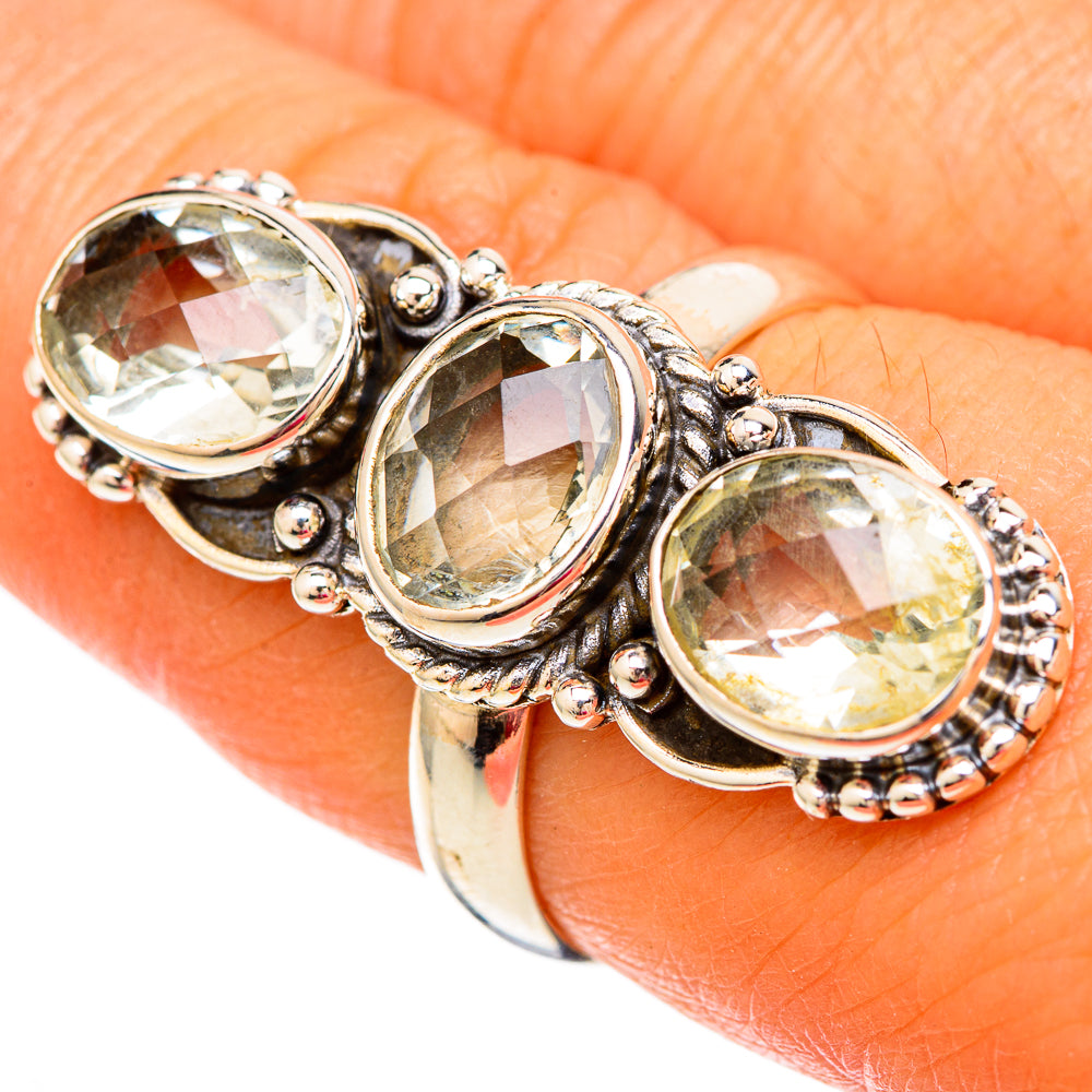 Green Amethyst Rings handcrafted by Anasilvercos - RING104114