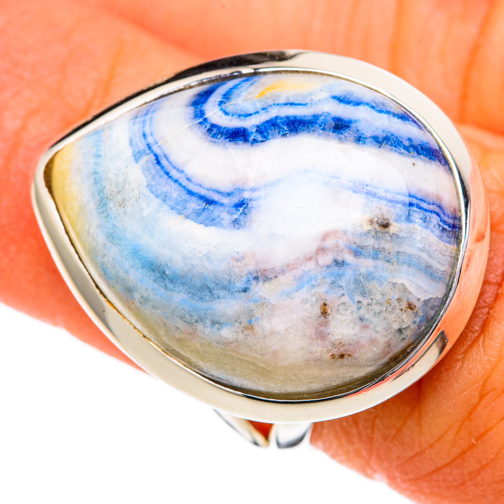 Blue Scheelite Rings handcrafted by Anasilvercos - RING104117