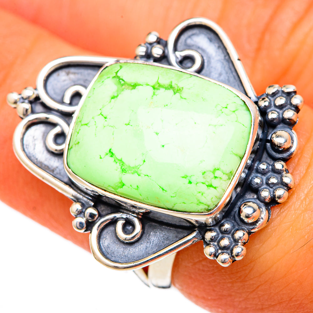 Lemon Chrysoprase Rings handcrafted by Anasilvercos - RING104120