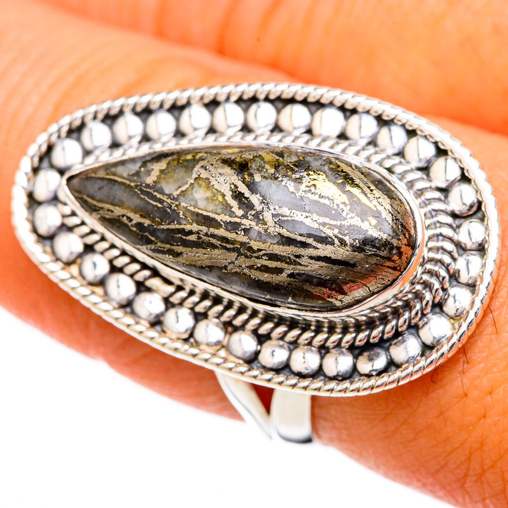 Pyrite Agate Rings handcrafted by Anasilvercos - RING104131