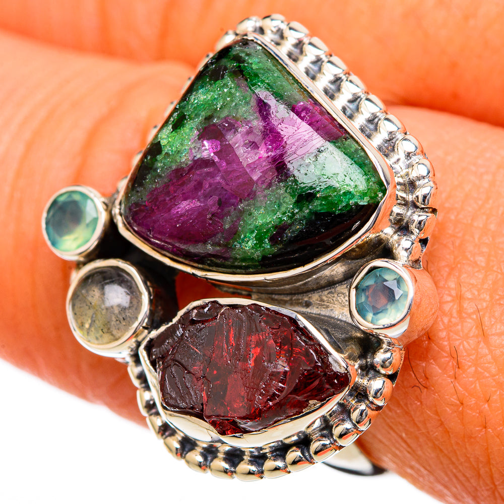Ruby Zoisite Rings handcrafted by Anasilvercos - RING104137