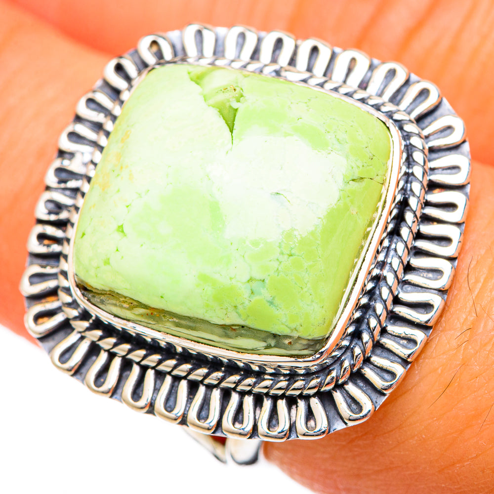 Lemon Chrysoprase Rings handcrafted by Anasilvercos - RING104147