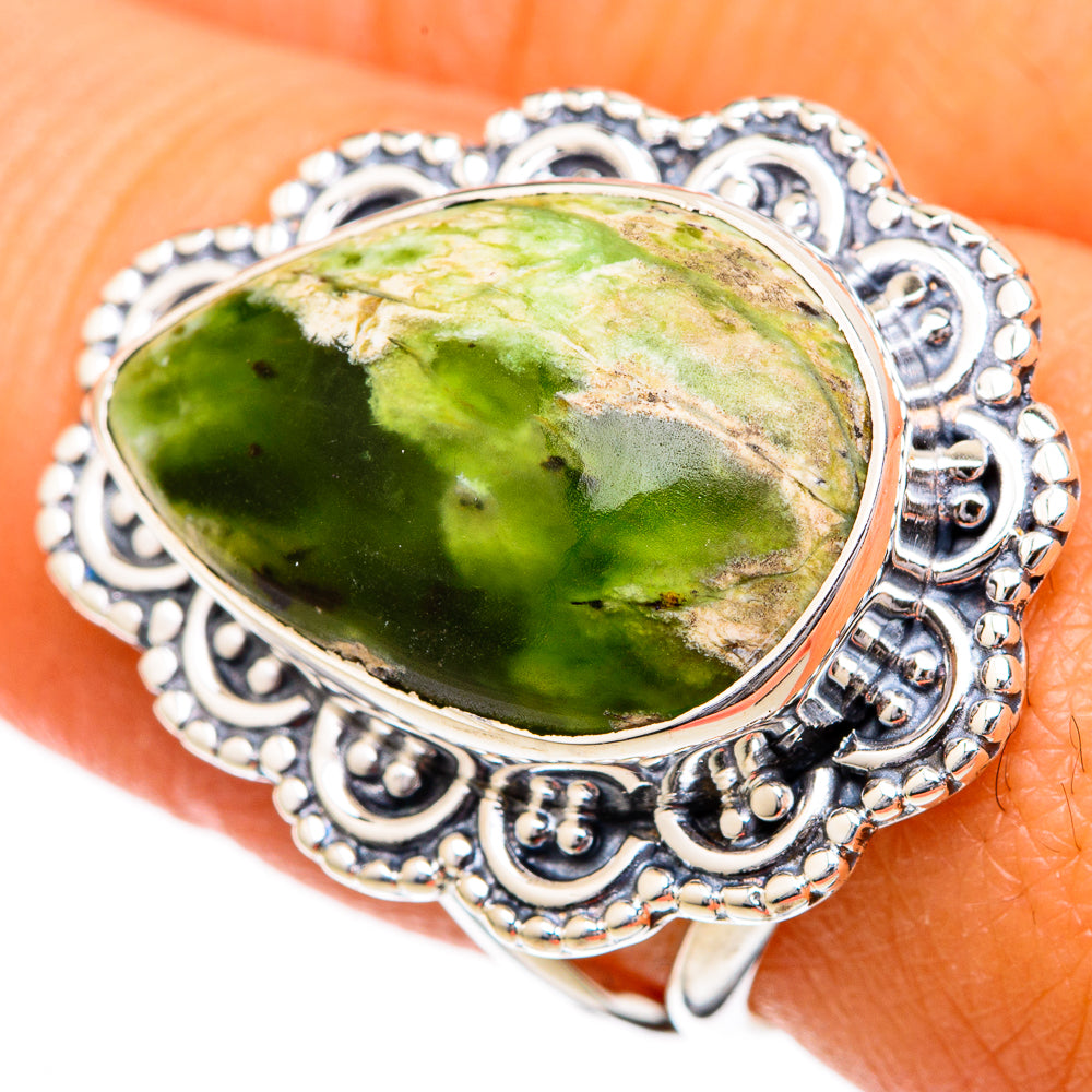 Australian Green Opal Rings handcrafted by Anasilvercos - RING104148