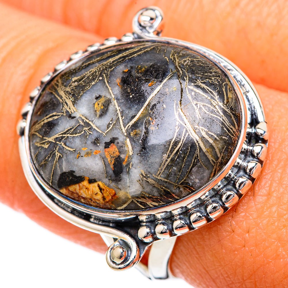 Pyrite Agate Rings handcrafted by Anasilvercos - RING104159