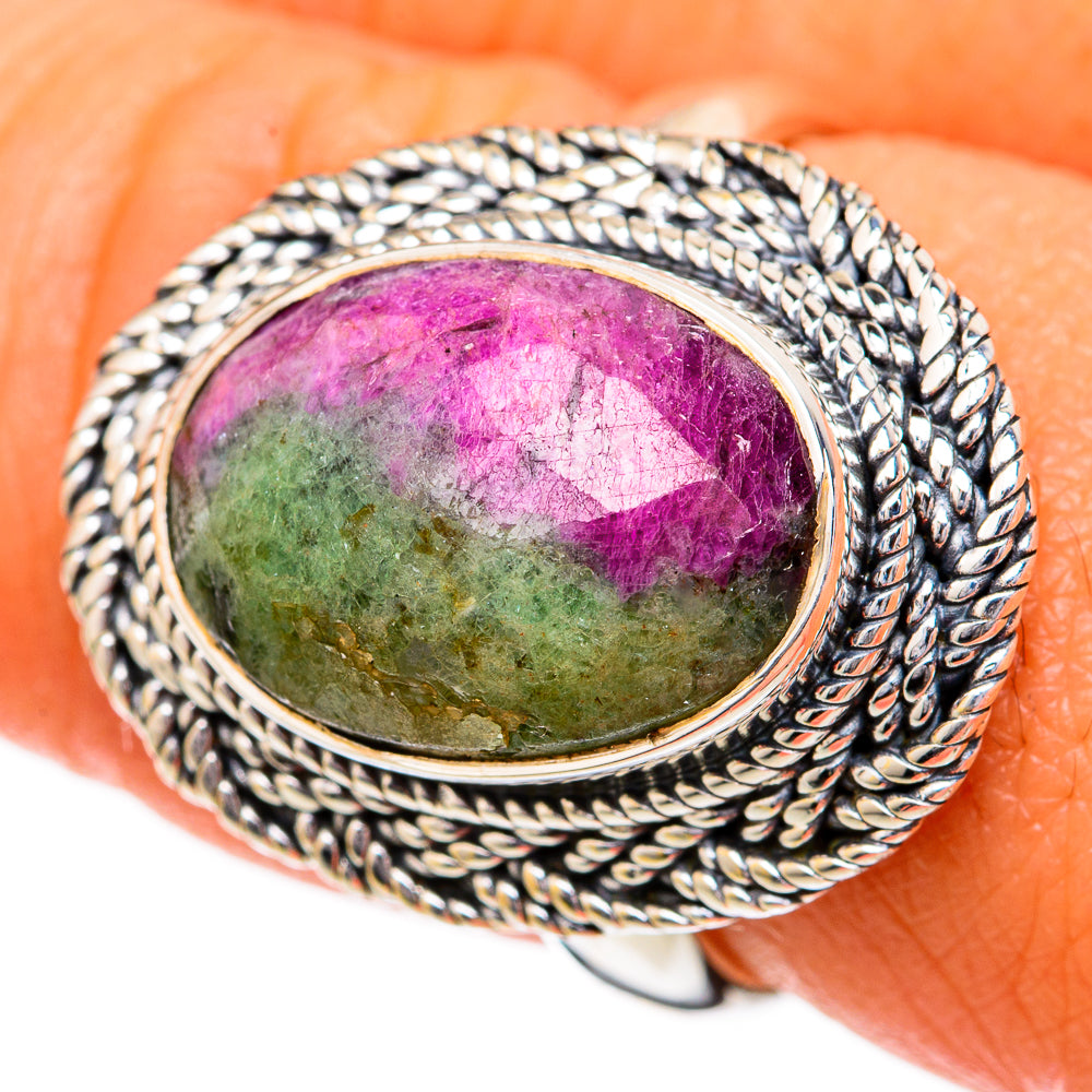 Ruby Zoisite Rings handcrafted by Anasilvercos - RING104165