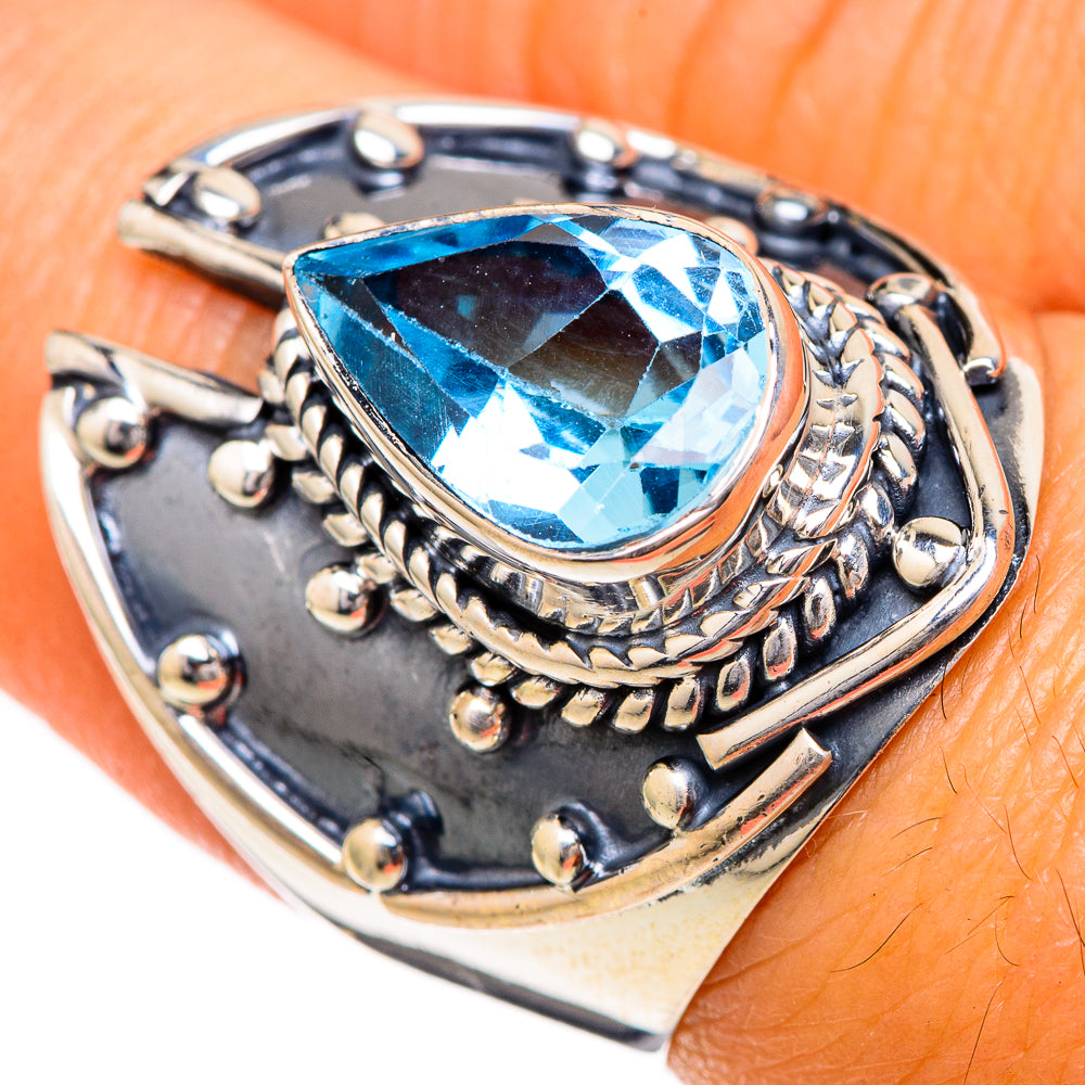 Blue Topaz Rings handcrafted by Anasilvercos - RING104169