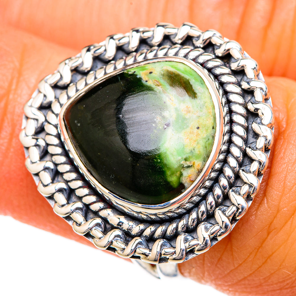 Australian Green Opal Rings handcrafted by Anasilvercos - RING104172