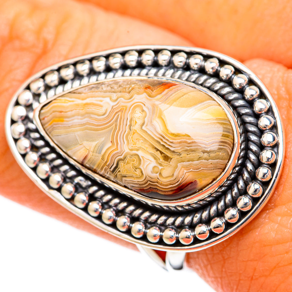 Laguna Lace Agate Rings handcrafted by Anasilvercos - RING104174