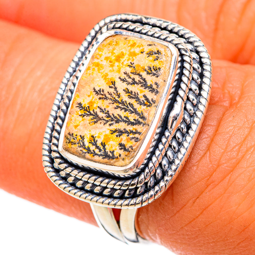 Germany Psilomelane Dendrite Rings handcrafted by Anasilvercos - RING104194