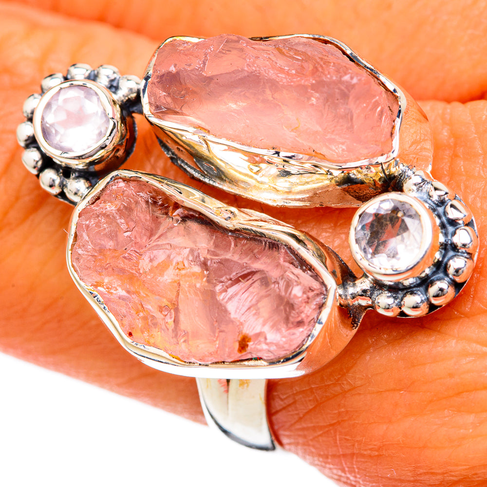 Rose Quartz Rings handcrafted by Anasilvercos - RING104197