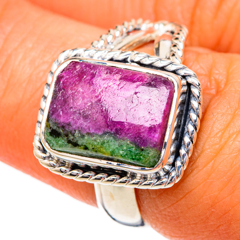 Ruby Zoisite Rings handcrafted by Anasilvercos - RING104206