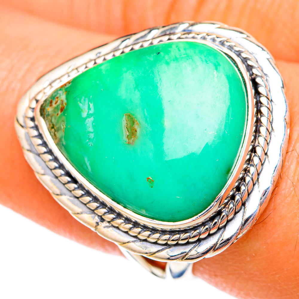 Chrysoprase Rings handcrafted by Anasilvercos - RING104211