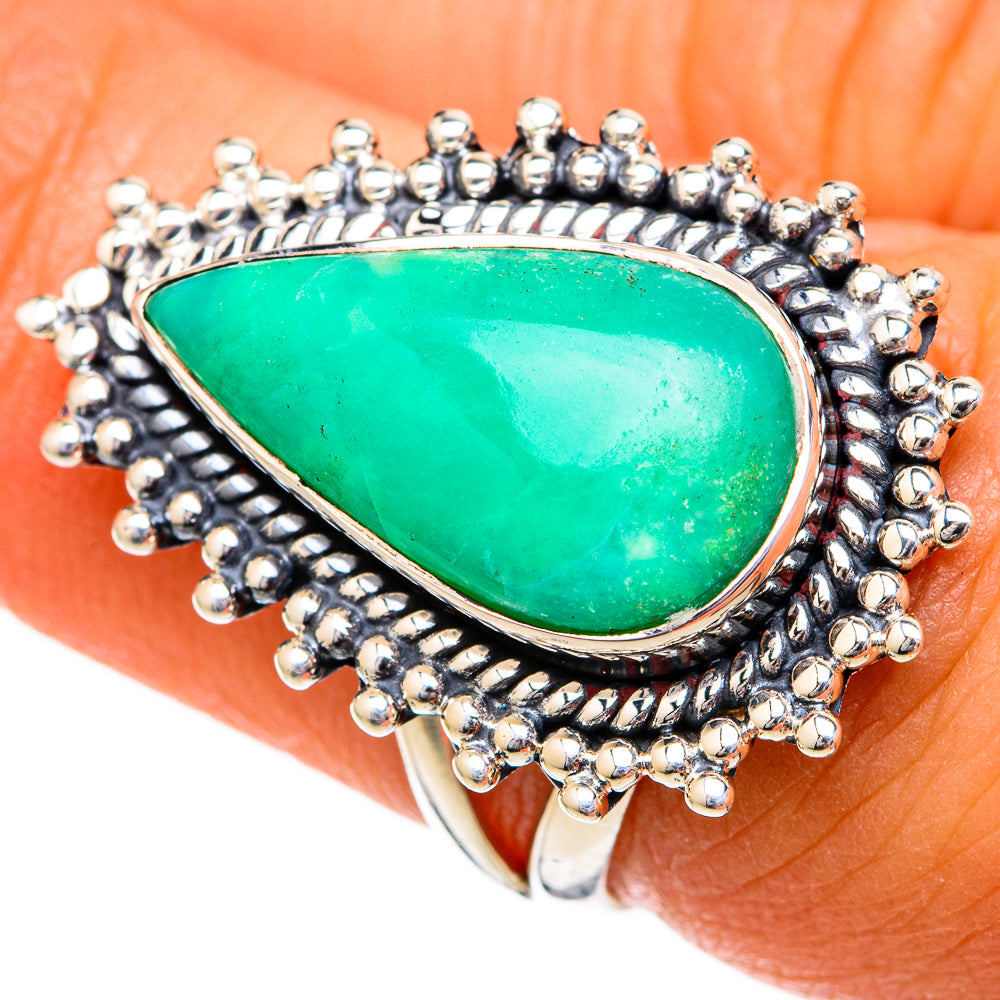 Chrysoprase Rings handcrafted by Anasilvercos - RING104214