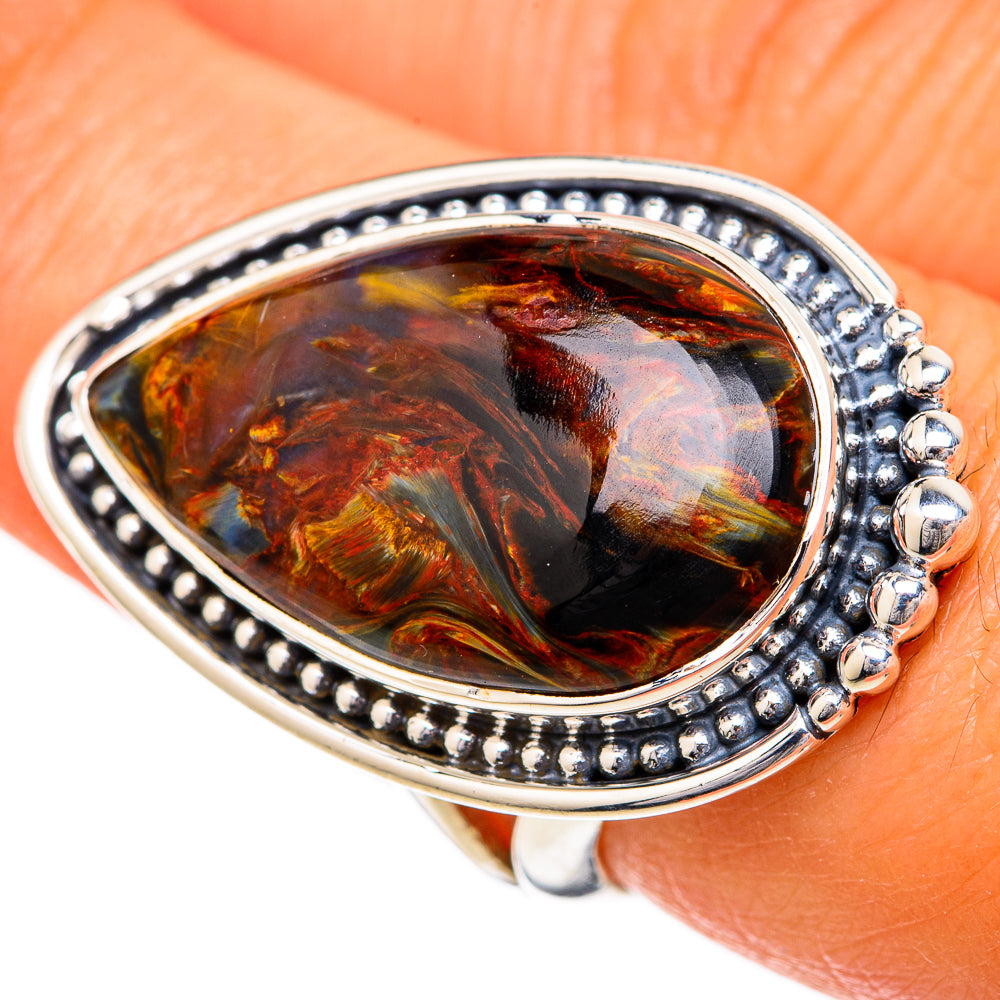 Golden Pietersite Rings handcrafted by Anasilvercos - RING104216