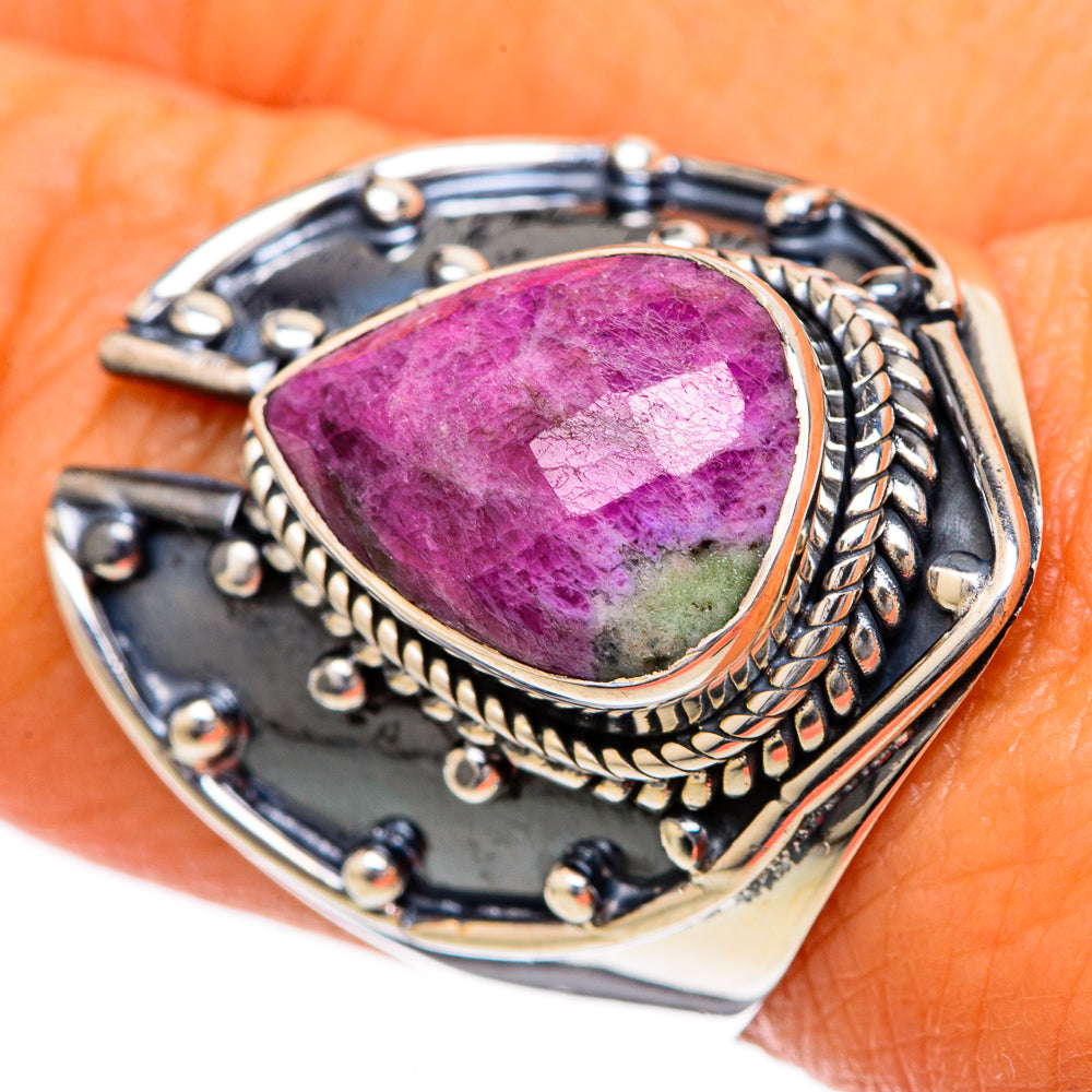 Ruby Zoisite Rings handcrafted by Anasilvercos - RING104219