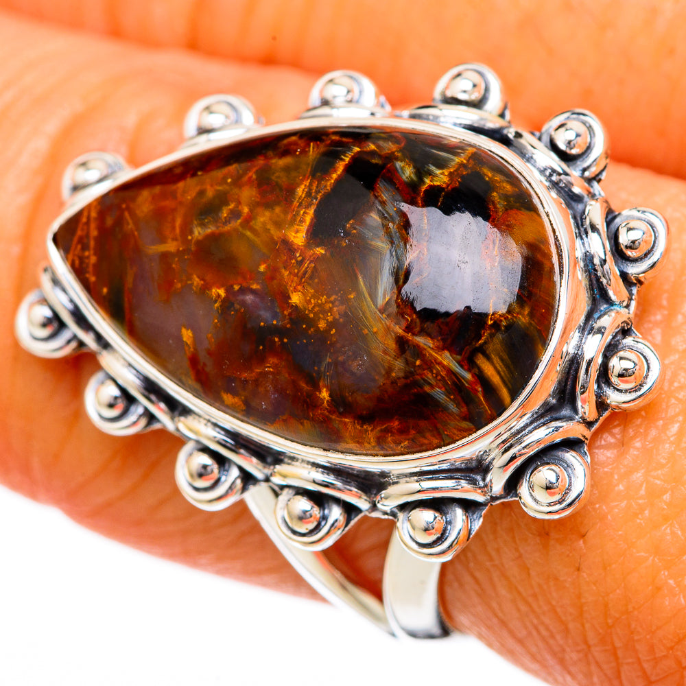 Golden Pietersite Rings handcrafted by Anasilvercos - RING104244