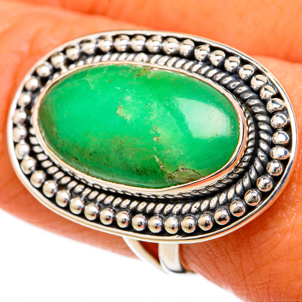 Chrysoprase Rings handcrafted by Anasilvercos - RING104264