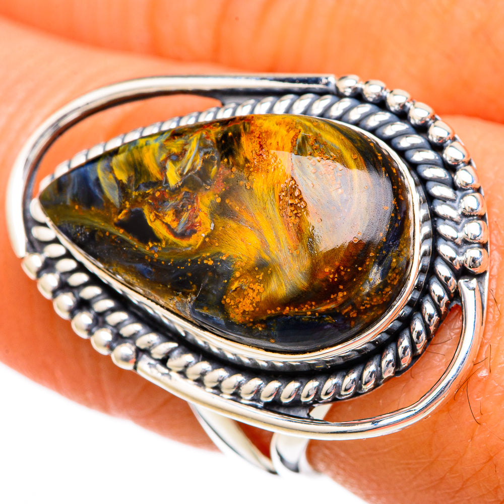 Golden Pietersite Rings handcrafted by Anasilvercos - RING104266