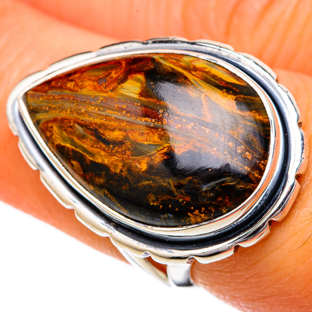 Golden Pietersite Rings handcrafted by Anasilvercos - RING104289