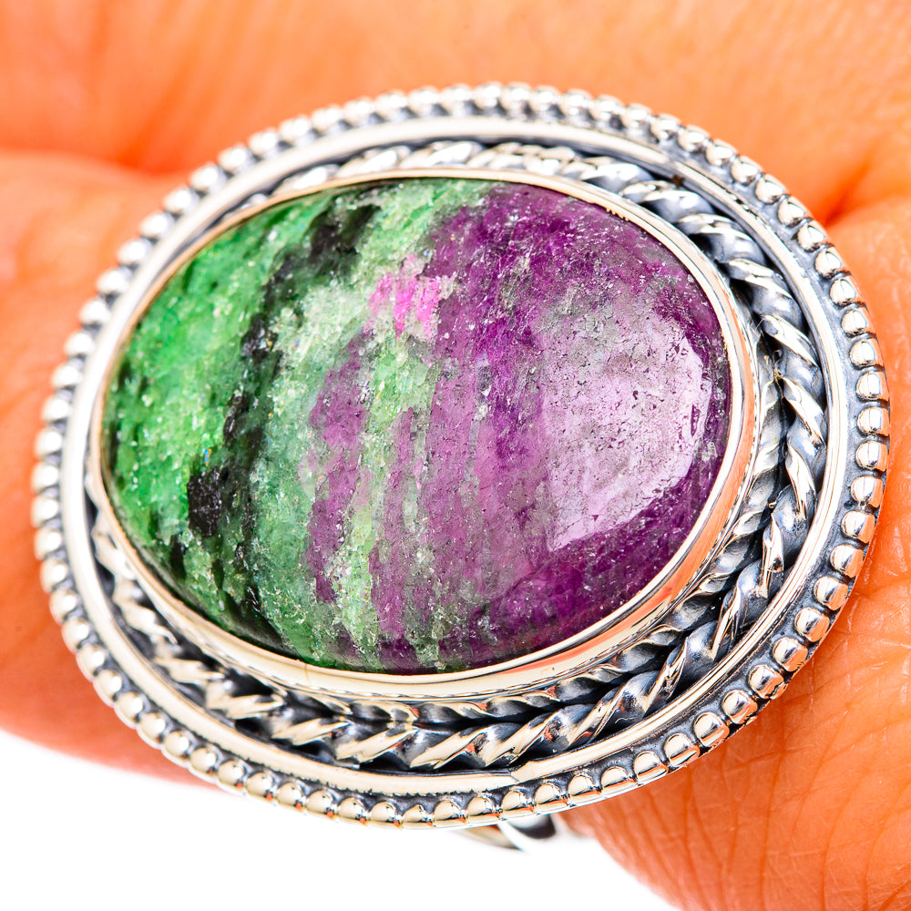 Ruby Zoisite Rings handcrafted by Anasilvercos - RING104373