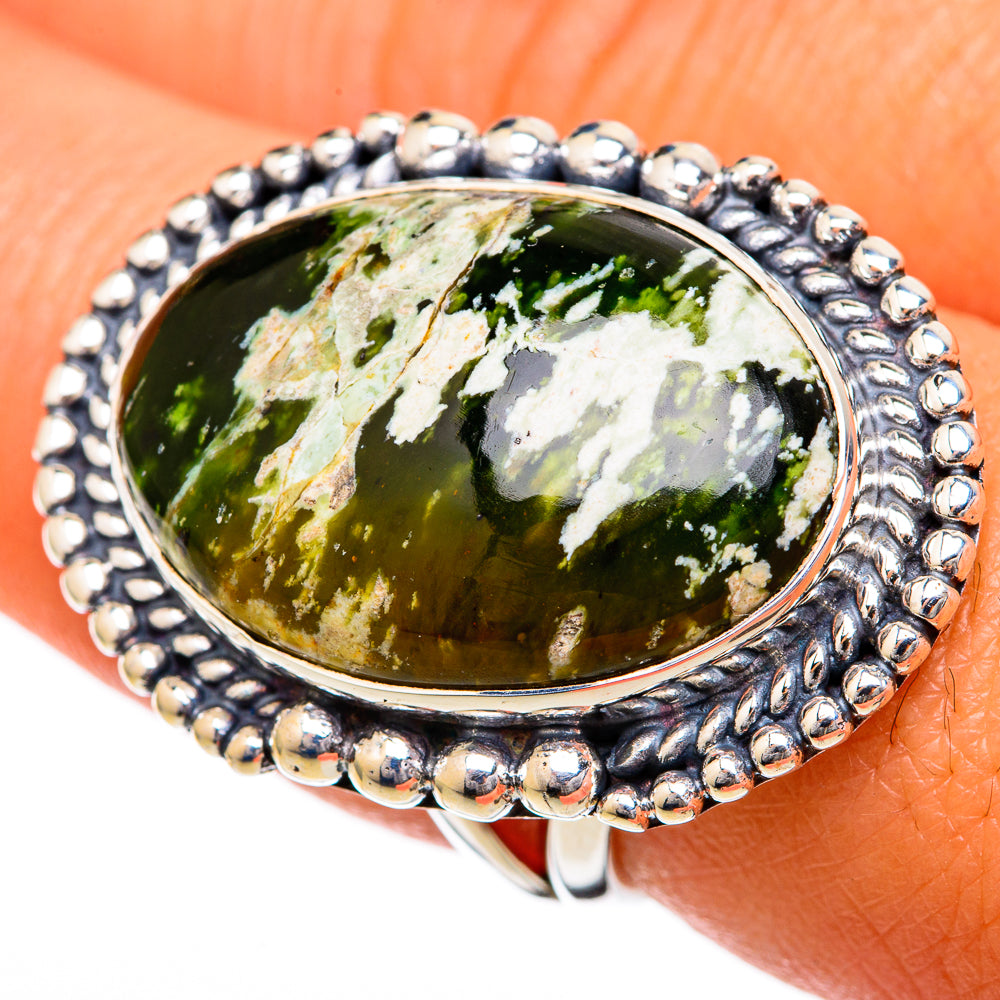 Australian Green Opal Rings handcrafted by Anasilvercos - RING104383