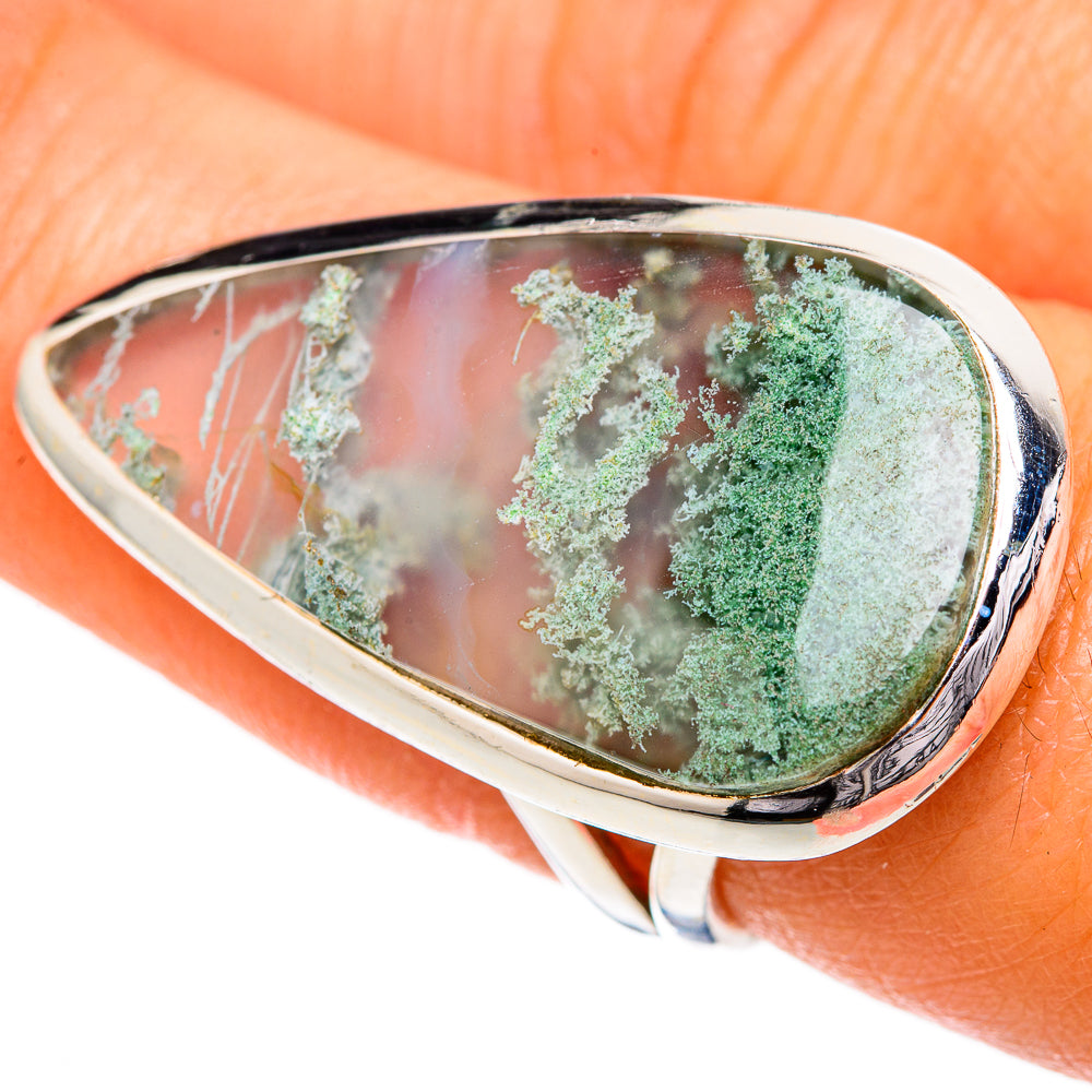 Green Moss Agate Rings handcrafted by Anasilvercos - RING104386