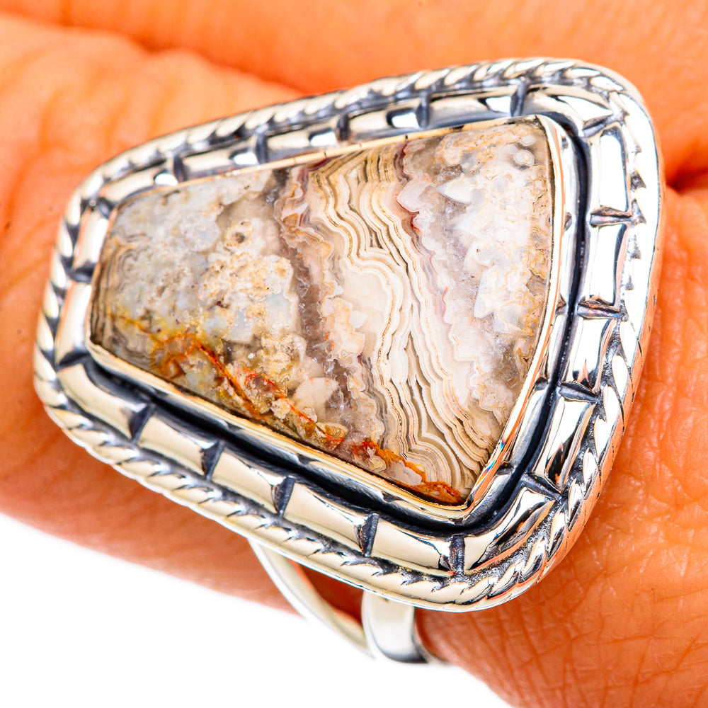 Laguna Lace Agate Rings handcrafted by Anasilvercos - RING104394