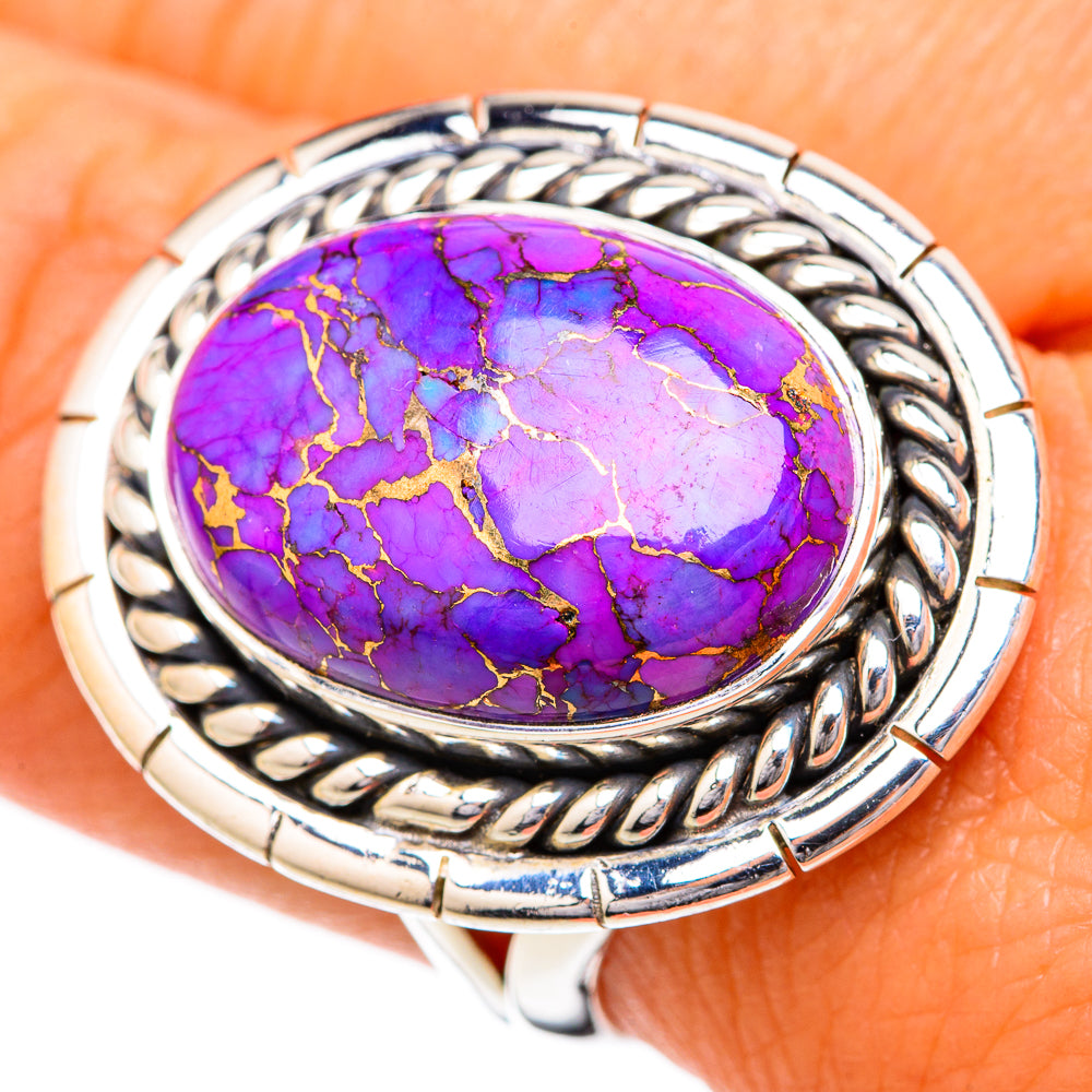Purple Copper Composite Turquoise Rings handcrafted by Anasilvercos - RING104400
