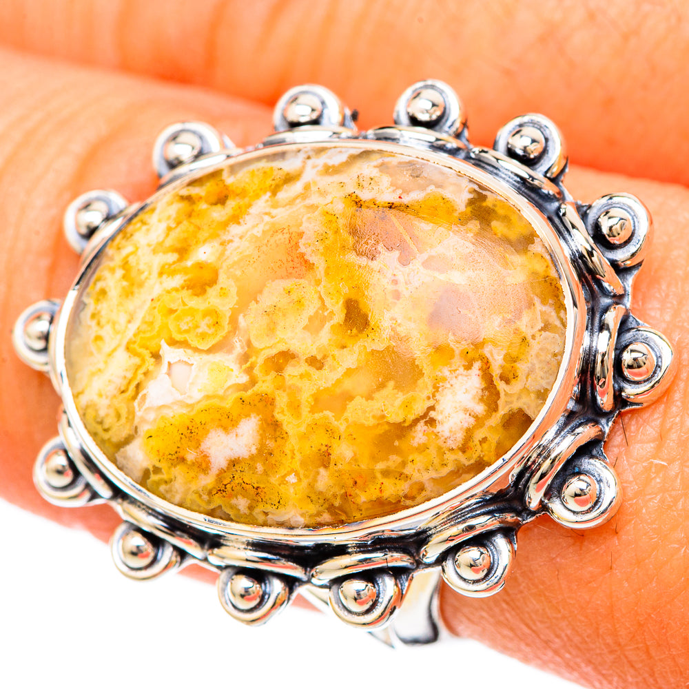 Plume Agate Rings handcrafted by Anasilvercos - RING104423