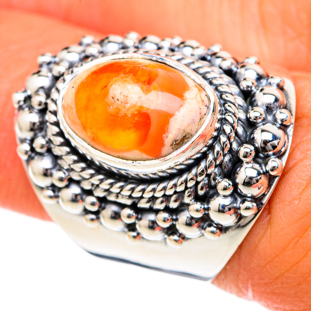 Mexican Fire Opal Rings handcrafted by Anasilvercos - RING104439