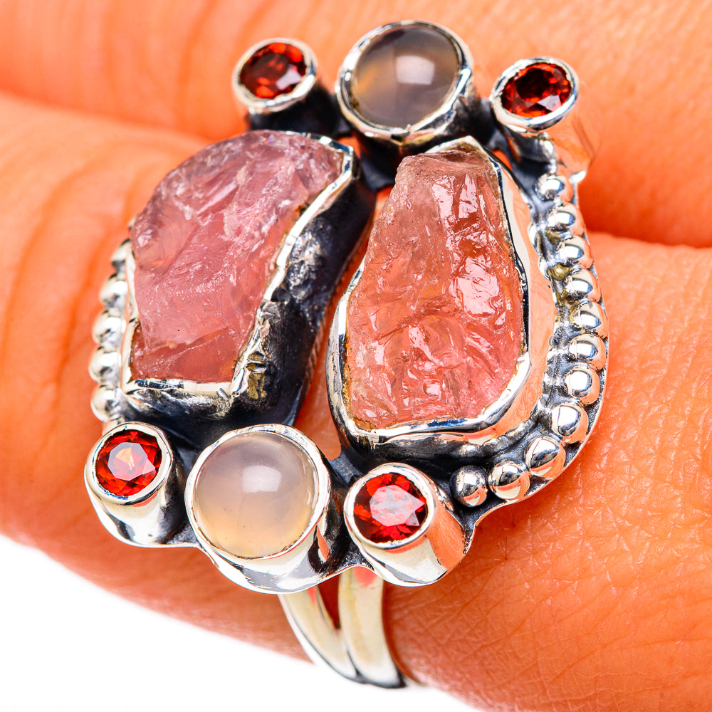 Rose Quartz Rings handcrafted by Anasilvercos - RING104453