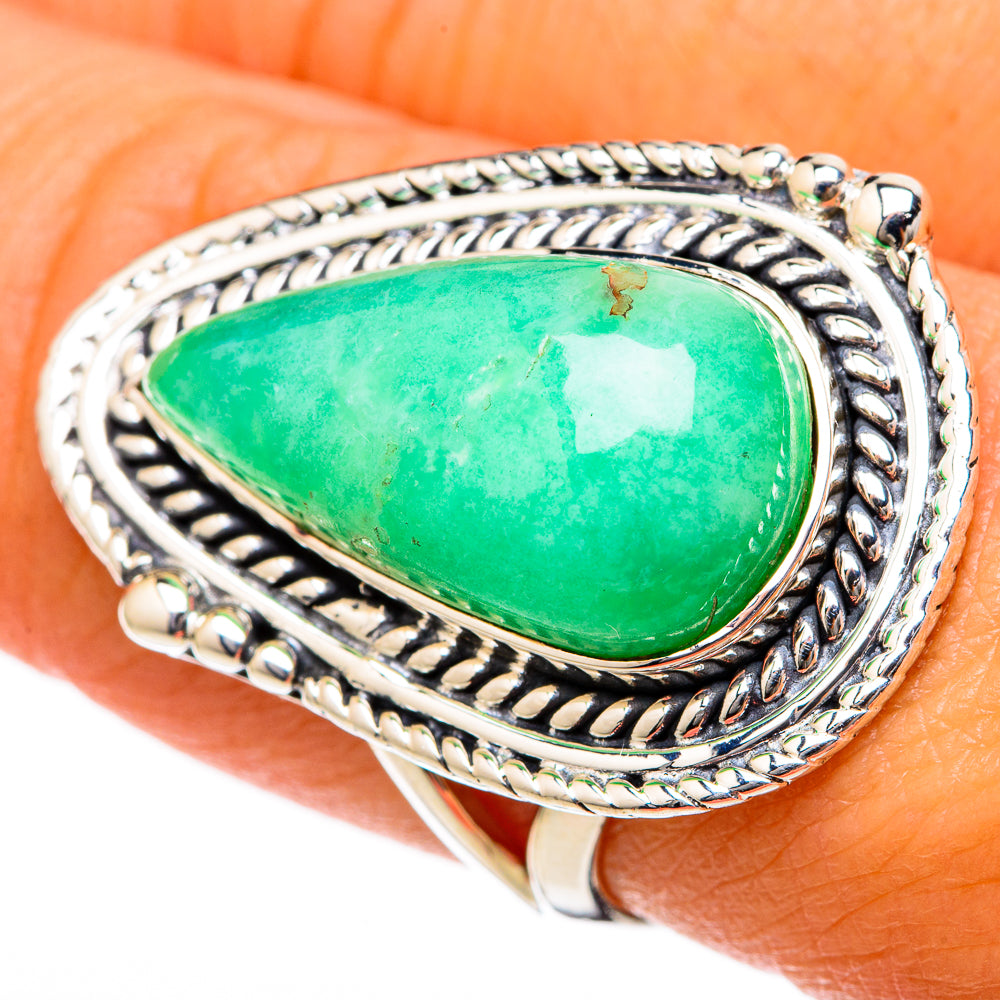 Chrysoprase Rings handcrafted by Anasilvercos - RING104470