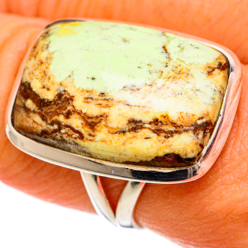 Lemon Chrysoprase Rings handcrafted by Anasilvercos - RING104546