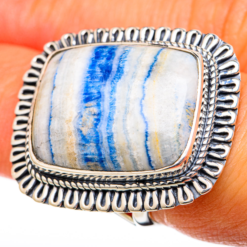 Blue Scheelite Rings handcrafted by Anasilvercos - RING104550