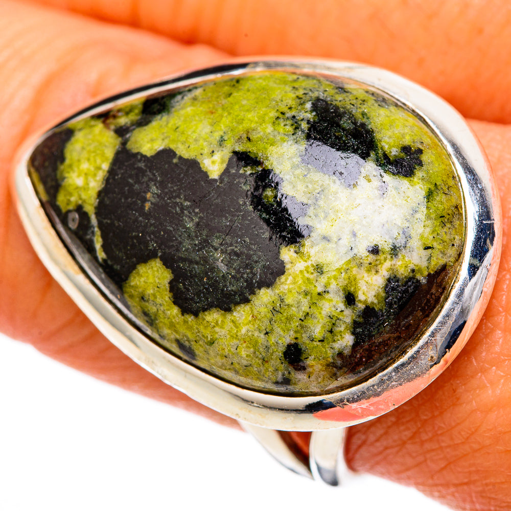 Serpentine Stone Rings handcrafted by Anasilvercos - RING104557