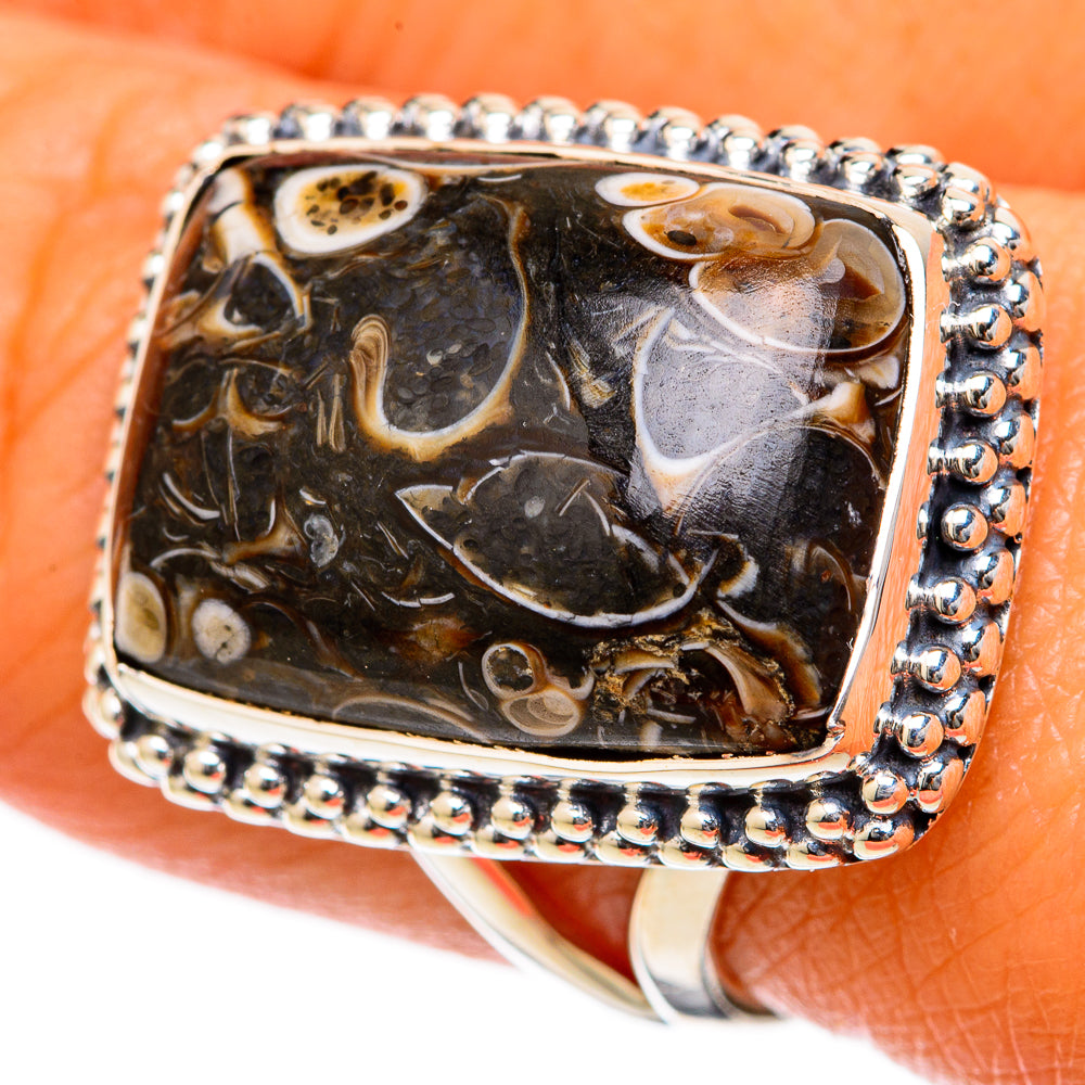 Turritella Agate Rings handcrafted by Anasilvercos - RING104602