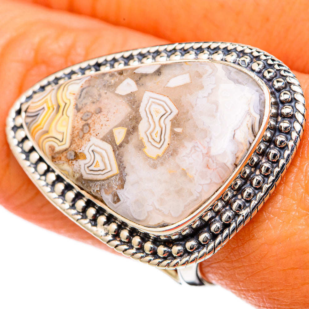 Laguna Lace Agate Rings handcrafted by Anasilvercos - RING104612