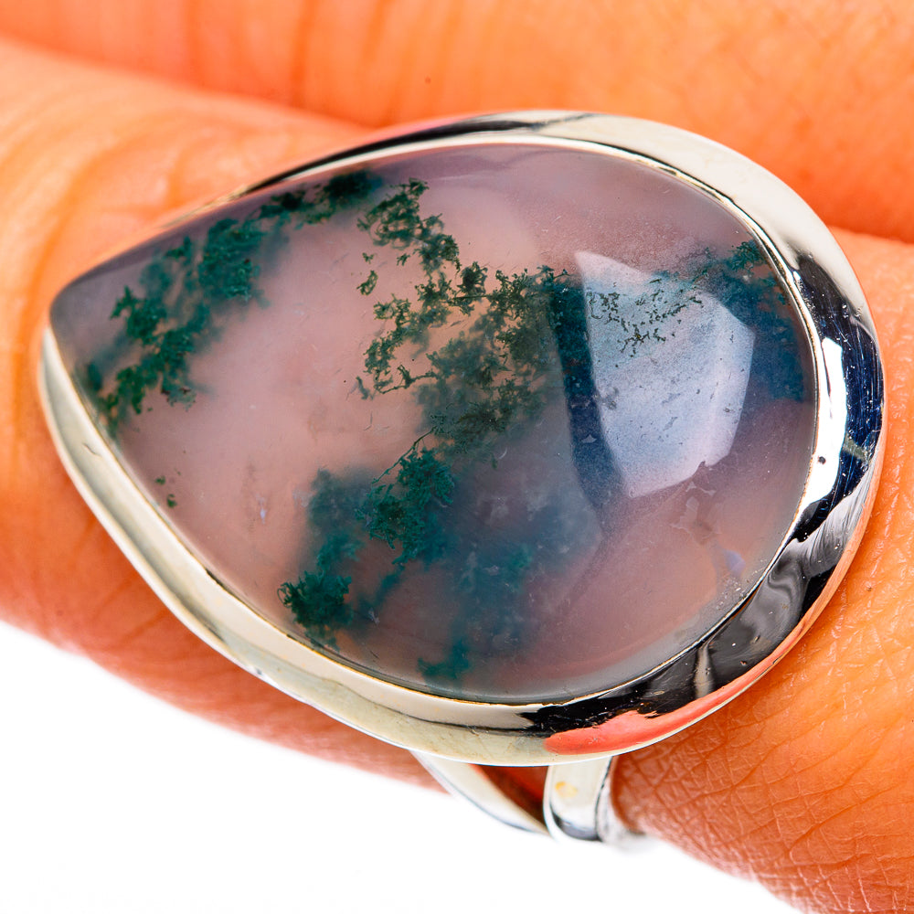 Green Moss Agate Rings handcrafted by Anasilvercos - RING104619