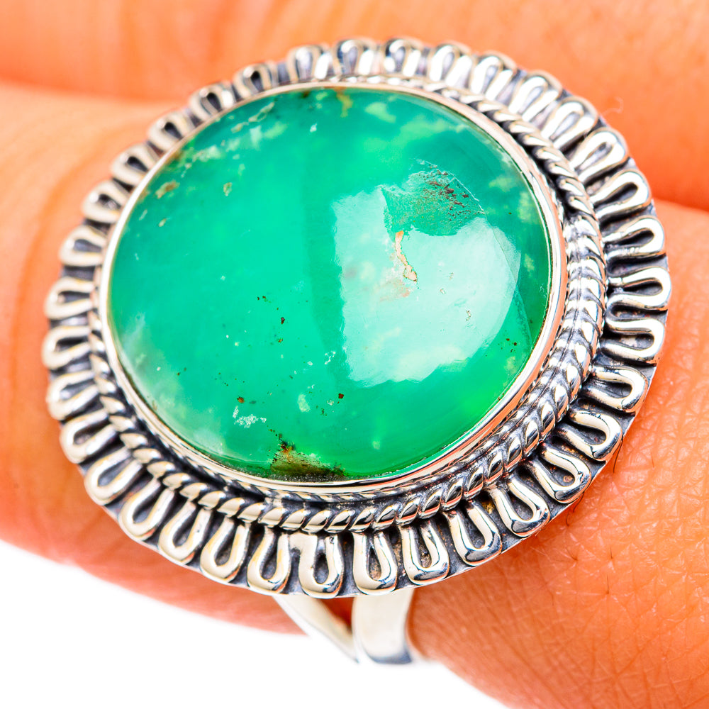 Chrysoprase Rings handcrafted by Anasilvercos - RING104631