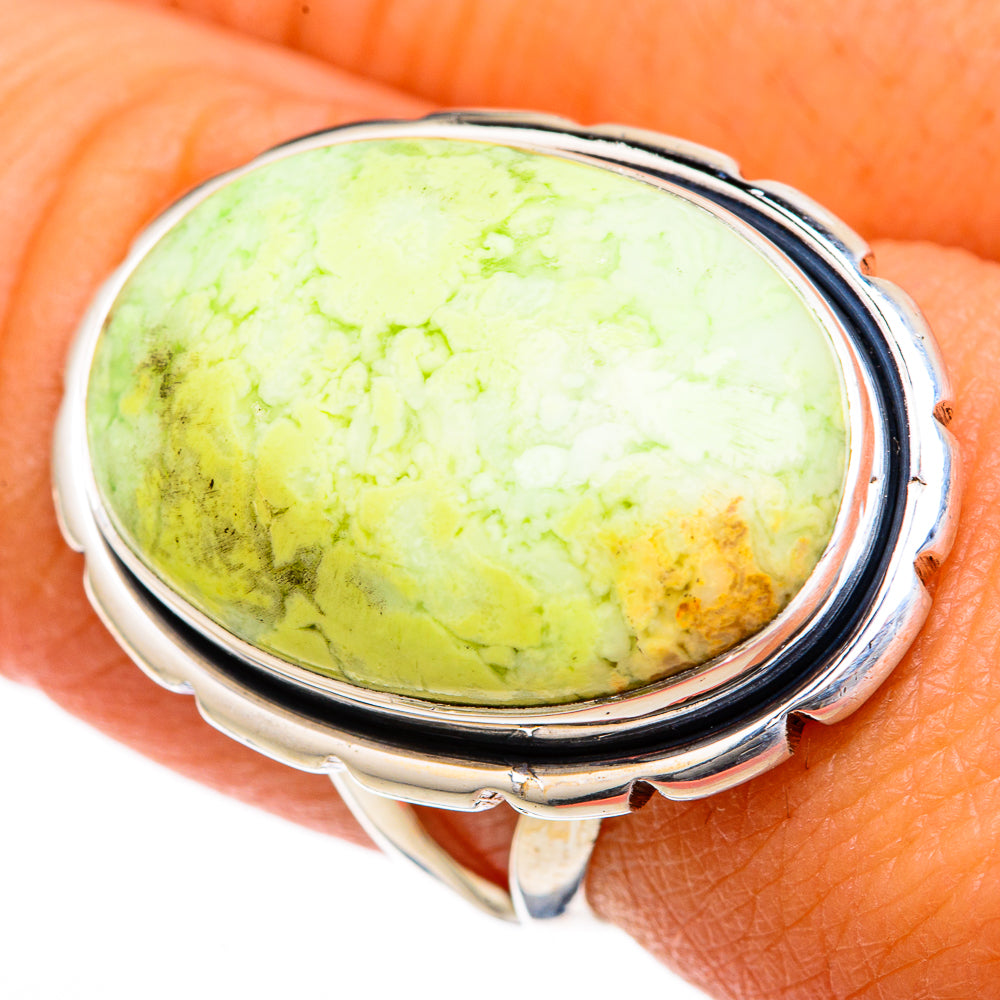 Lemon Chrysoprase Rings handcrafted by Anasilvercos - RING104634