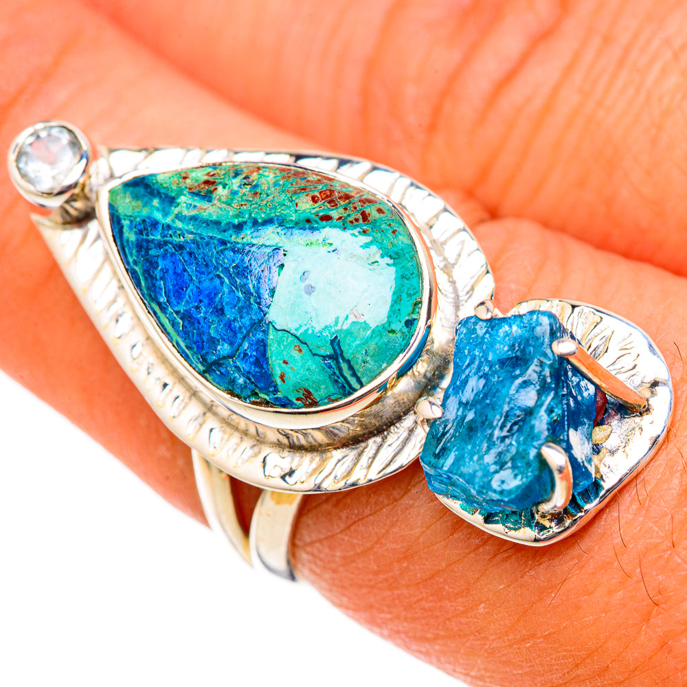 Azurite Malachite Rings handcrafted by Anasilvercos - RING104656