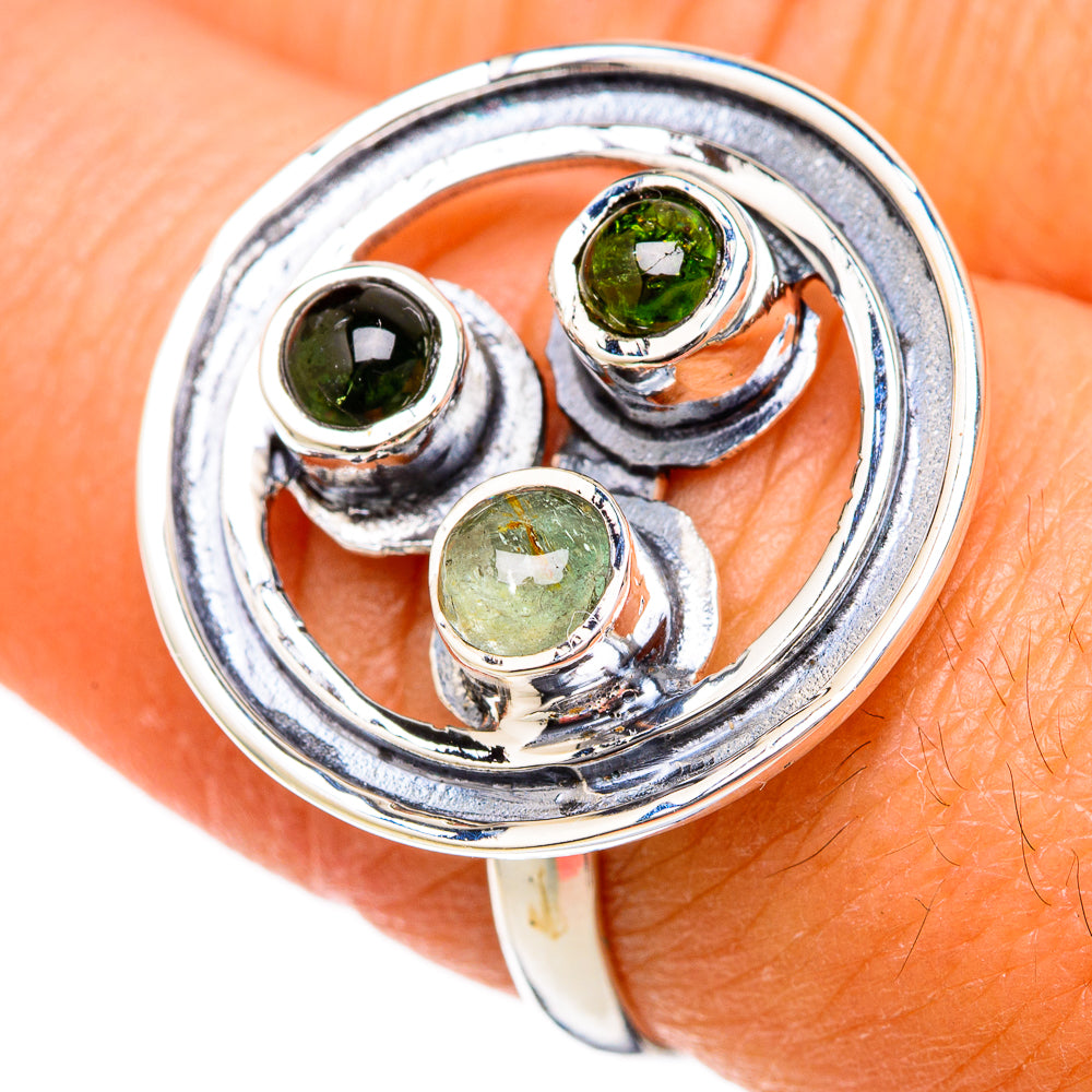 Green Tourmaline Rings handcrafted by Anasilvercos - RING104663