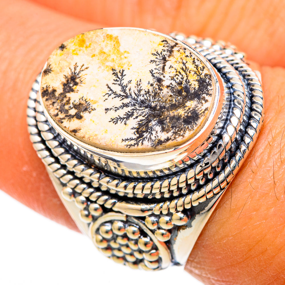 Germany Psilomelane Dendrite Rings handcrafted by Anasilvercos - RING104667