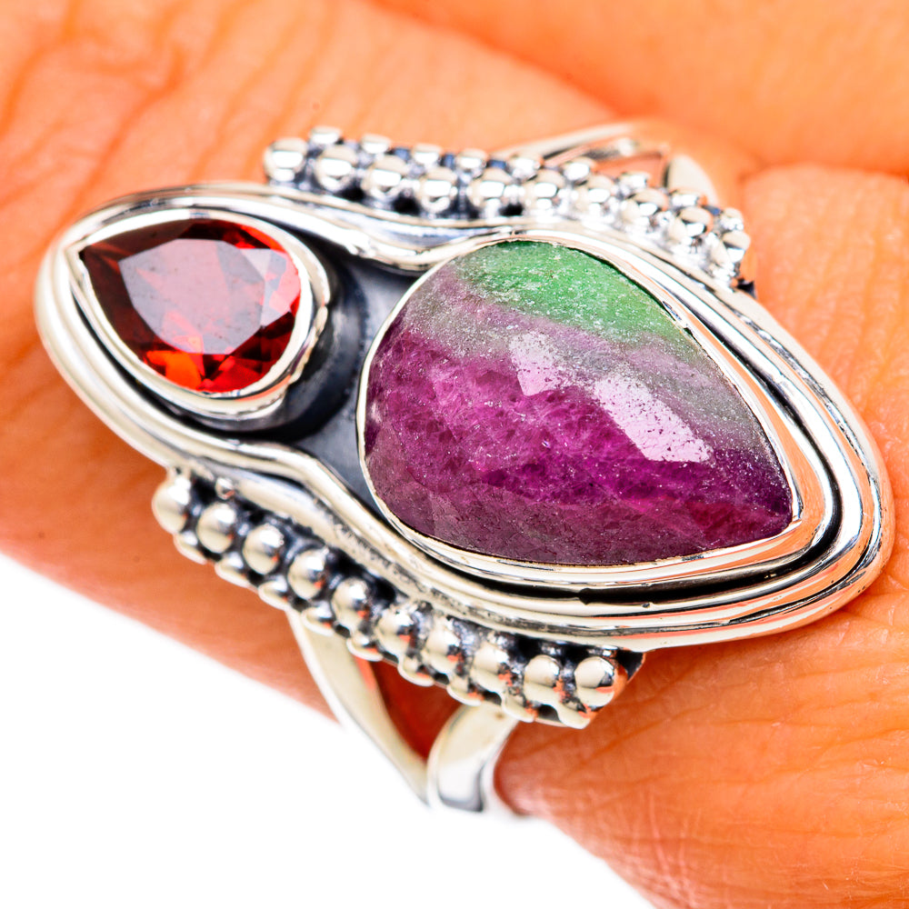 Ruby Zoisite Rings handcrafted by Anasilvercos - RING104679