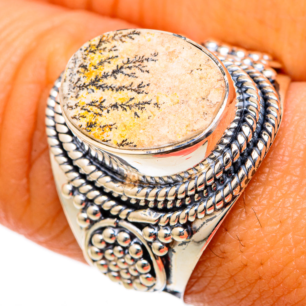 Germany Psilomelane Dendrite Rings handcrafted by Anasilvercos - RING104694