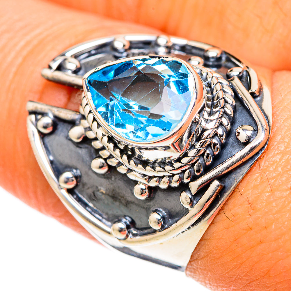 Blue Topaz Rings handcrafted by Anasilvercos - RING104707