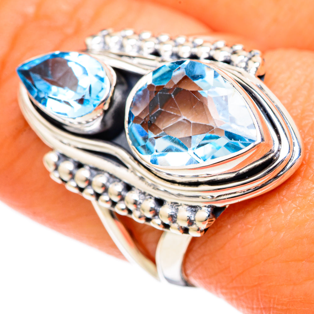 Blue Topaz Rings handcrafted by Anasilvercos - RING104713