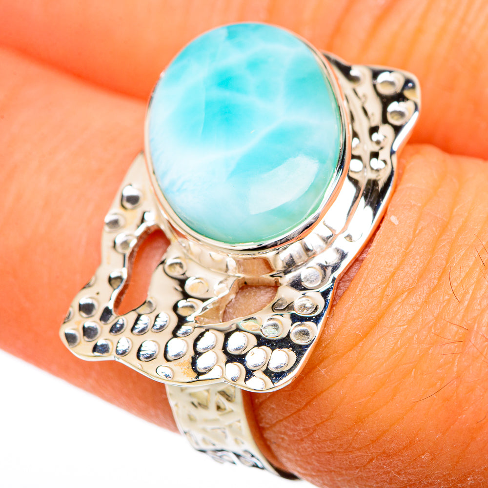 Larimar Rings handcrafted by Anasilvercos - RING104722