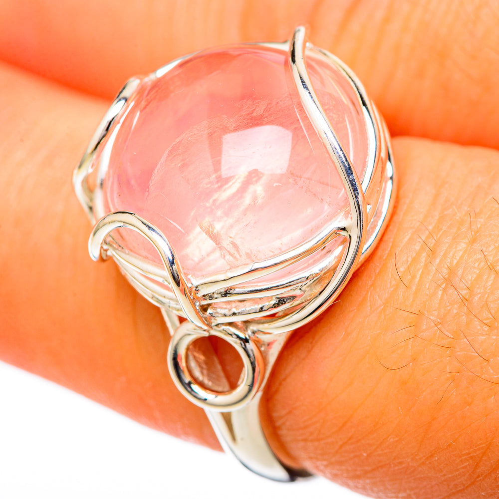 Rose Quartz Rings handcrafted by Anasilvercos - RING104734